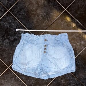 Rewash Blue High Waist Shorts with Relaxed Fit